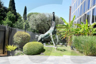 The horse symbol of Rai at the Rai Headquarters Viale Mazzini.