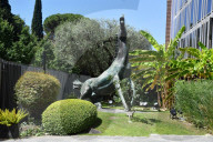 The horse symbol of Rai at the Rai Headquarters Viale Mazzini.