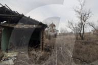 Aftermath of Russian occupation of Mala Komyshuvakha village in Kharkiv