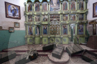 Aftermath of Russian occupation of Mala Komyshuvakha village in Kharkiv