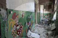 Aftermath of Russian occupation of Mala Komyshuvakha village in Kharkiv