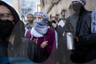 Protesters Gather Outside Columbia University In Support Of Mahmoud Khalil