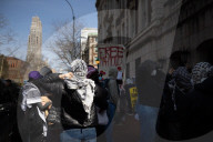 Protesters Gather Outside Columbia University In Support Of Mahmoud Khalil