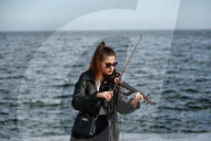 Ukrainians capture a moment of peace on Odesa beach