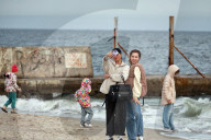 Ukrainians capture a moment of peace on Odesa beach