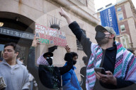 Protesters Gather Outside Columbia University In Support Of Mahmoud Khalil
