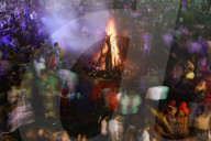 Indians People In Thailand Join The Holi Festival At The Vishnu Temple In Bangkok, Thailand