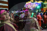 Indians People In Thailand Join The Holi Festival At The Vishnu Temple In Bangkok, Thailand