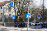 Pedestrian Signs In Munich