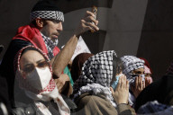  NY: Demonstration In Support Of Mahmoud Khalil A Columbia Student In US Custody 