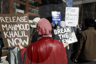  NY: Demonstration In Support Of Mahmoud Khalil A Columbia Student In US Custody 