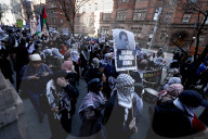  NY: Demonstration In Support Of Mahmoud Khalil A Columbia Student In US Custody 