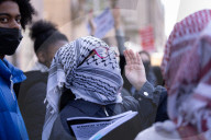 Protesters Gather Outside Columbia University In Support Of Mahmoud Khalil