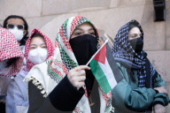 Protesters Gather Outside Columbia University In Support Of Mahmoud Khalil