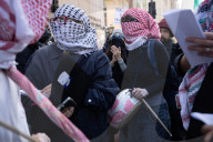 Protesters Gather Outside Columbia University In Support Of Mahmoud Khalil