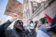 Protesters Gather Outside Columbia University In Support Of Mahmoud Khalil