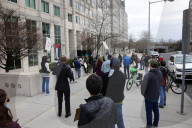 Protest For Mahmoud Khalil At DC ICE Offices