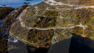 Drone View Of Traditional Sod Roof Houses In Norway