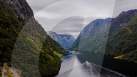 Aerial view of Nærøyfjord, a UNESCO fjord in Norway