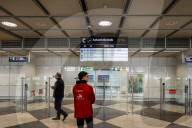 Arrivals Information Board At Munich Airport