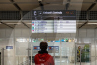 Arrivals Information Board At Munich Airport