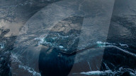 Aerial view of Saltstraumen Tidal Current near Bodø, Norway