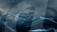 Aerial view of Saltstraumen Tidal Current near Bodø, Norway