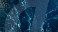 Aerial view of Saltstraumen Tidal Current near Bodø, Norway