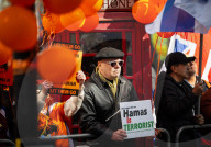 Stop The Hate pro Israel rally countering the Palestine Solidarity Campaign march through central London, UK.