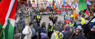 Stop The Hate pro Israel rally countering the Palestine Solidarity Campaign march through central London, UK.