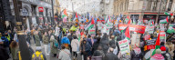 Stop The Hate pro Israel rally countering the Palestine Solidarity Campaign march through central London, UK.