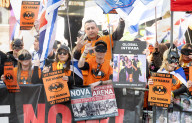 Stop The Hate pro Israel rally countering the Palestine Solidarity Campaign march through central London, UK.