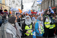 Stop The Hate pro Israel rally countering the Palestine Solidarity Campaign march through central London, UK.
