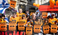 Stop The Hate pro Israel rally countering the Palestine Solidarity Campaign march through central London, UK.