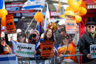 Stop The Hate pro Israel rally countering the Palestine Solidarity Campaign march through central London, UK.