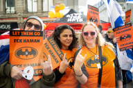 Stop The Hate pro Israel rally countering the Palestine Solidarity Campaign march through central London, UK.