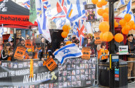 Stop The Hate pro Israel rally countering the Palestine Solidarity Campaign march through central London, UK.