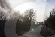 The Russian Army Bombed A Village In The Donetsk Region. 