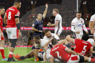 Guinness Six Nations 2025 rugby union match between Wales and England at the Principality Stadium in Cardiff, UK.