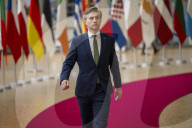 EU foreign ministers discuss relations with the U.S. at Brussels meeting in Belgium.