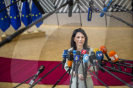 EU foreign ministers discuss relations with the U.S. at Brussels meeting in Belgium.