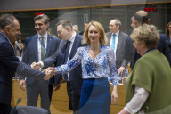 EU foreign ministers discuss relations with the U.S. at Brussels meeting in Belgium.