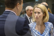 EU foreign ministers discuss relations with the U.S. at Brussels meeting in Belgium.