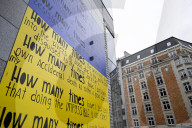 Ukraine War Protest Art Displayed in Brussels, Belgium