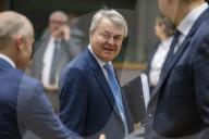 EU foreign ministers discuss relations with the U.S. at Brussels meeting in Belgium.