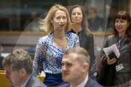EU foreign ministers discuss relations with the U.S. at Brussels meeting in Belgium.