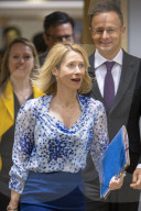 EU foreign ministers discuss relations with the U.S. at Brussels meeting in Belgium.