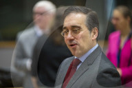 EU foreign ministers discuss relations with the U.S. at Brussels meeting in Belgium.