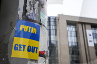 Ukraine War Protest Art Displayed in Brussels, Belgium