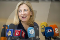 EU foreign ministers discuss relations with the U.S. at Brussels meeting in Belgium.